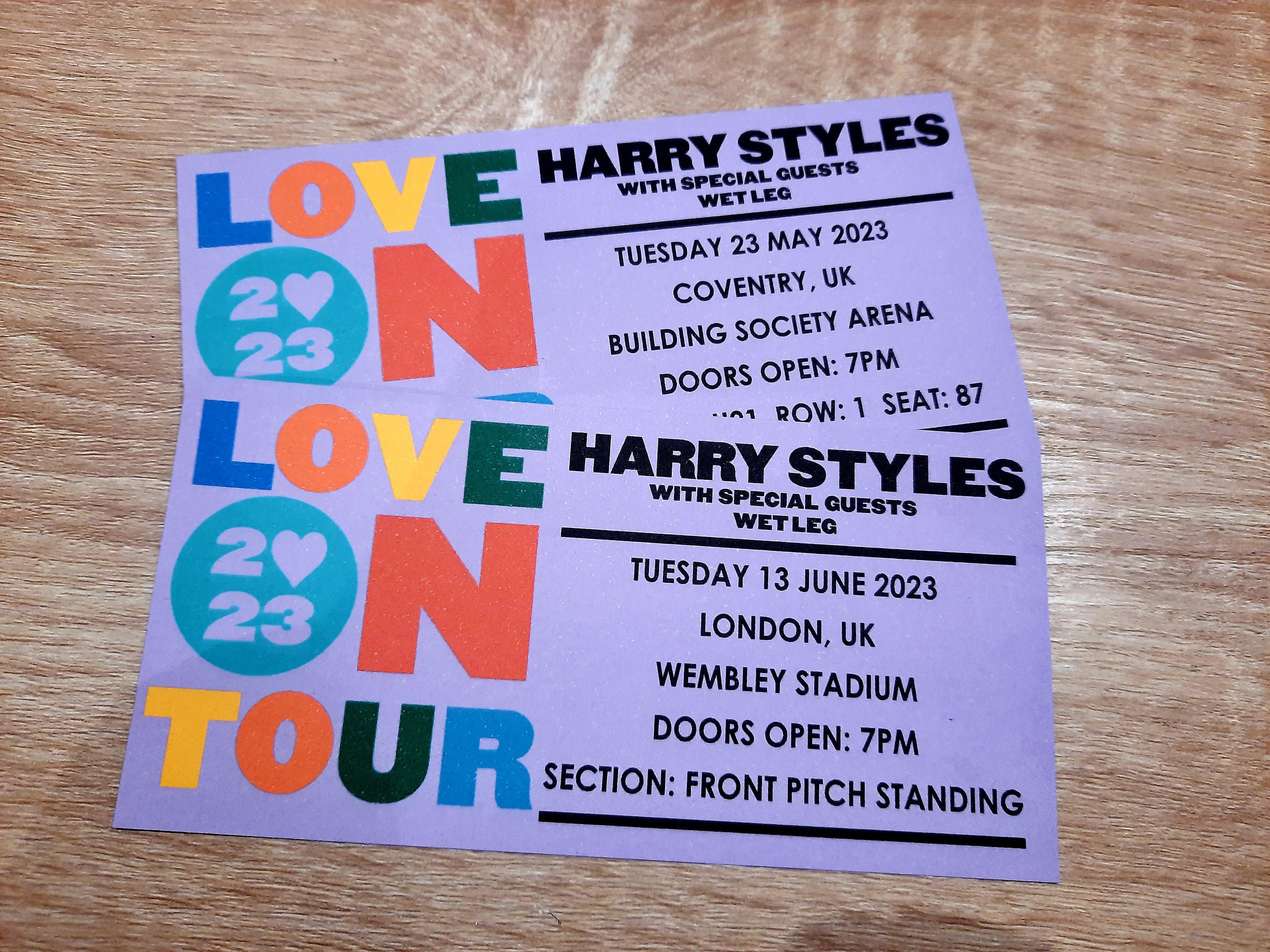 Harry Styles Love on Tour 2023 Sovenir Keepsake Concert Ticket Etsy