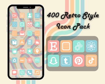 Retro App Icons for iPhone & iPad | 400+ IOS Theme (Digital Download)