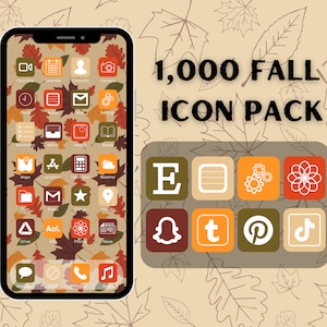 1,000 Fall Themed Icons | IOS 14 / 15 App Icons | Aesthetic | For iPhone and iPad | Customize Home Screen | Includes Widgets | 5 Colors