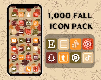 1.000 iOS-App-Icons, Widgets und Hintergrundbilder für den Herbst (Digitaler Download)