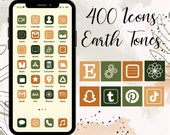 400 Earth Tone Icons | IOS 14 / 15 App Icons | Aesthetic | For iPhone and iPad | Customize Homescreen | Includes Widgets | 4 Styles