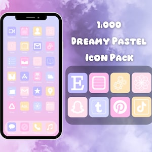 1,000 Dreamy Pastel Icons | IOS 14 -17 App Icons | Aesthetic | For iPhone and iPad | Customize Home Screen | Includes Widgets | 5 Colors