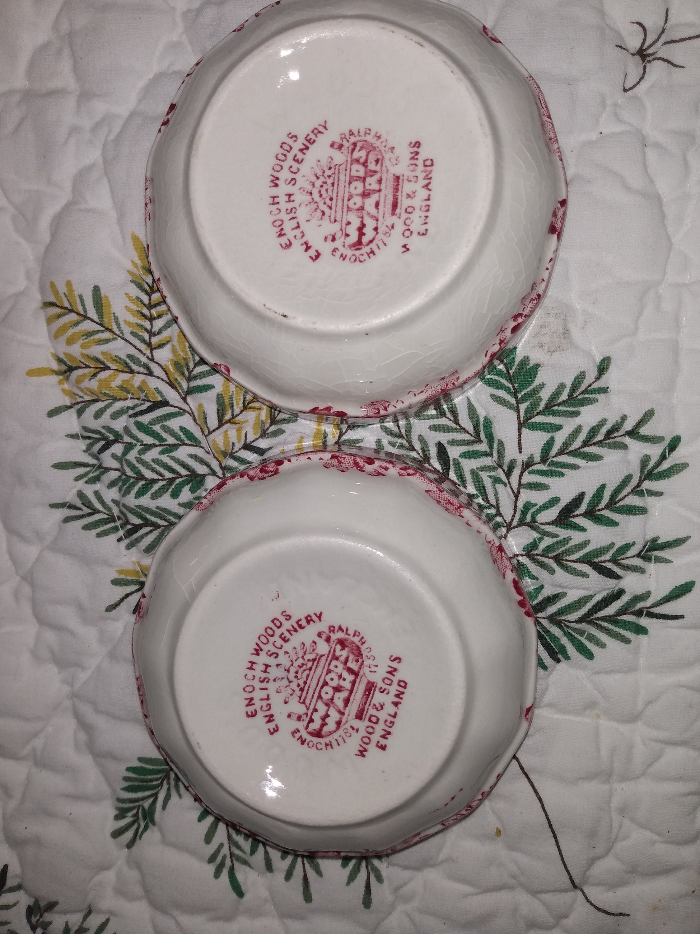 2 Wood & Sons English Pottery Bowls, Stamped 