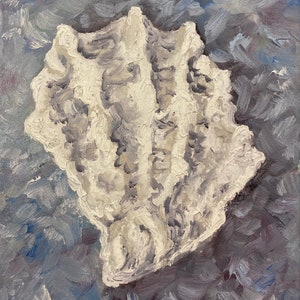 Oyster shell art print, oyster giclee art print, nautical decor, beach art