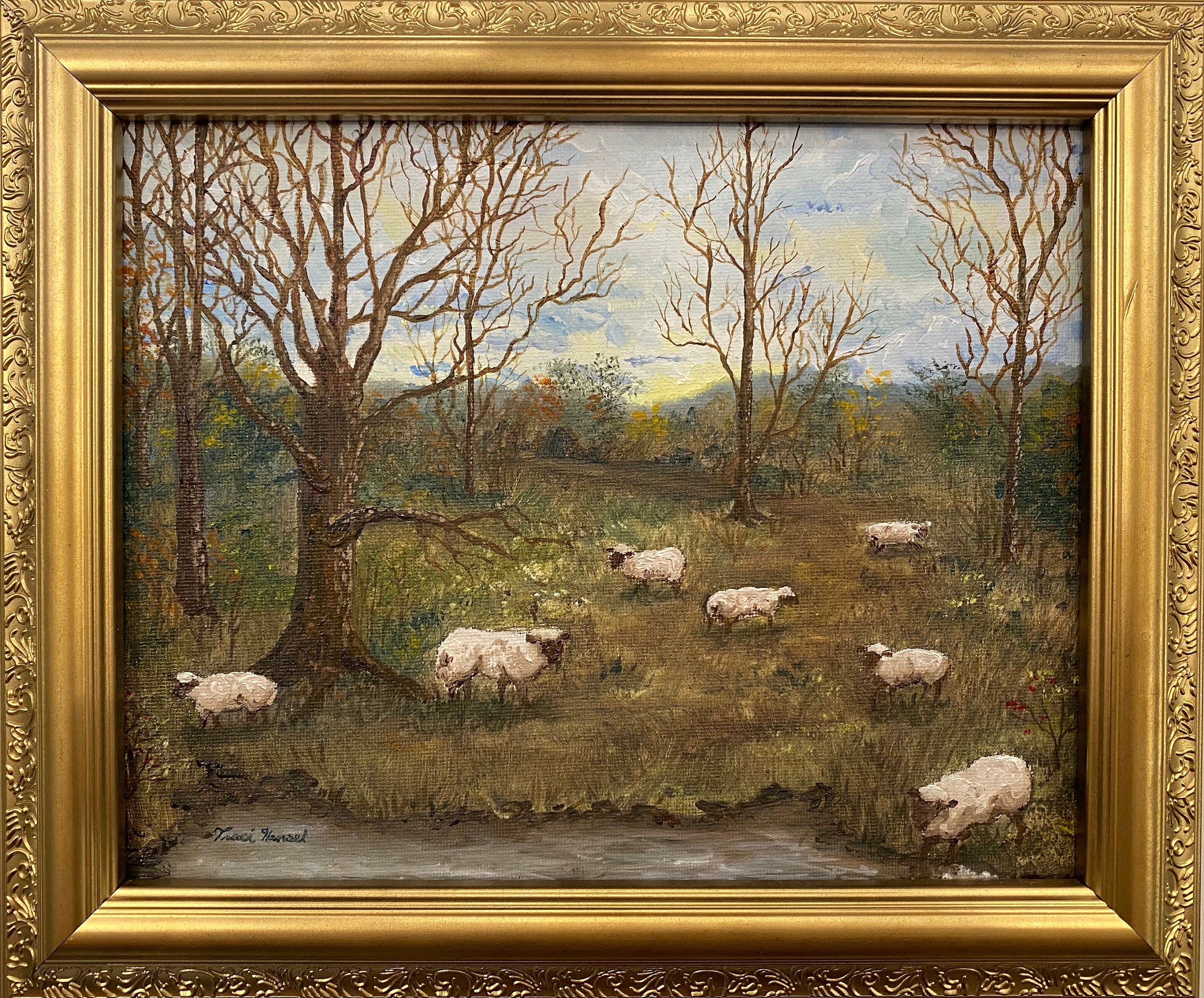 Sheep in the Autumn Woods, Fall Decor, Art Print, Sheep, Landscape - Etsy
