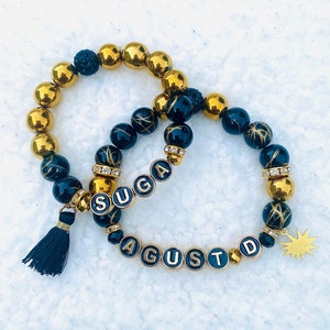 BTS SUGA & AGUST-D Beaded Bracelet Stack