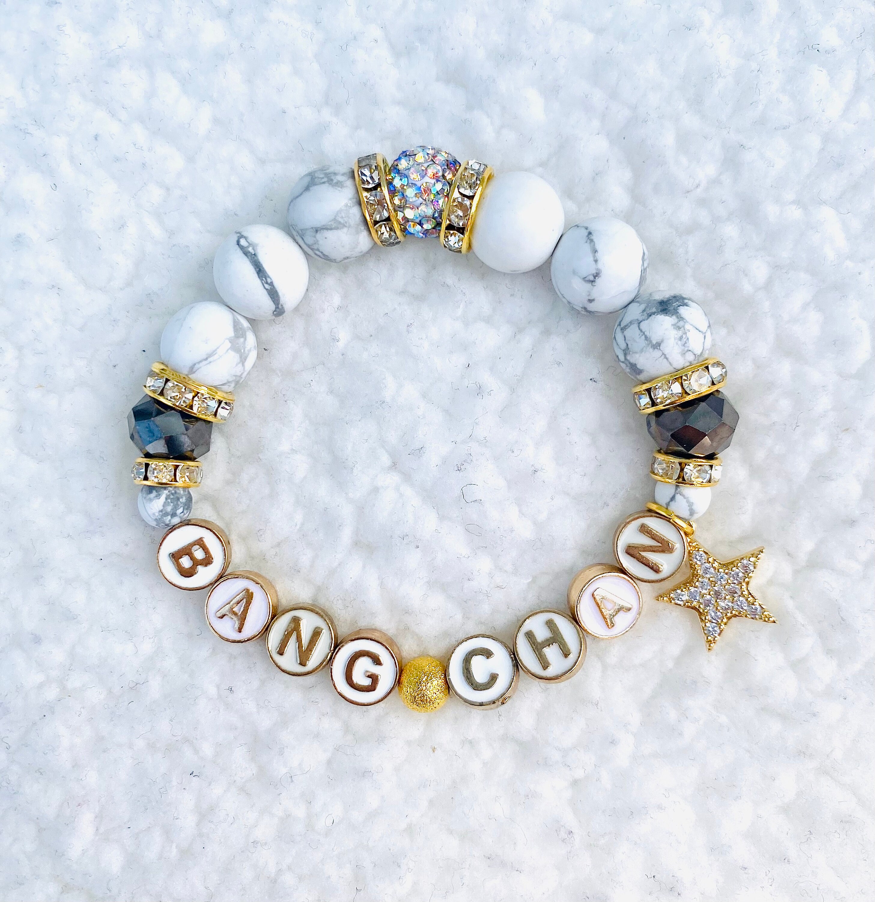 STRAY KIDS Bang Chan Genuine Howlite Beaded Bracelet
