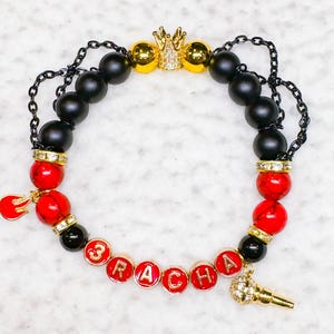 STRAY KIDS 3RACHA Echtes Roter Türkis & Onyx Perlen Armband