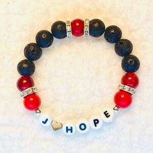 BTS J-HOPE Genuine Lava & Gemstone Beaded Bracelet