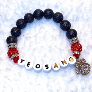 ATEEZ Yeosang Genuine Lava Stone Beaded Bracelet