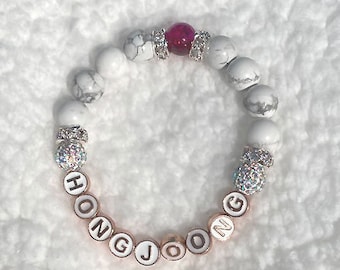 ATEEZ Hongjoong Genuine Howlite Beaded Bracelet