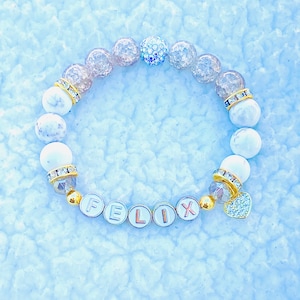 STRAY KIDS Felix Genuine White Turquoise Beaded Bracelet