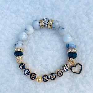 STRAY KIDS Lee Know Genuine White Opal Beaded Bracelet