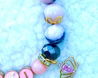 ATEEZ Mingki/mingi Pink Opal/pink Quartzite & Labradorite Beaded