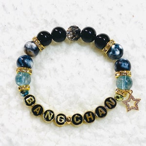 STRAY KIDS Bang Chan Genuine Agate, Topaz & Onyx Beaded Bracelet