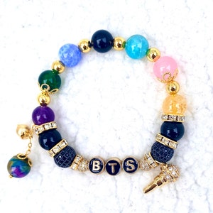 BTS OT7 Multicolor Mic Echte Perlen Armband