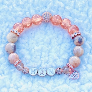 STRAY KIDS Han Genuine Sunstone Beaded Bracelet