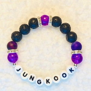BTS JUNGKOOK Genuine Lava & Gemstone Beaded Bracelet