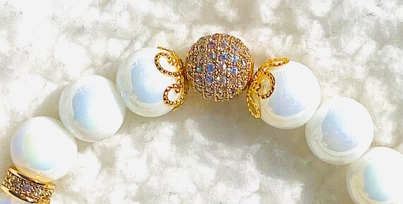 SEVENTEEN Jeonghan Marble Glass & White Opal Beaded Bracelet - Etsy