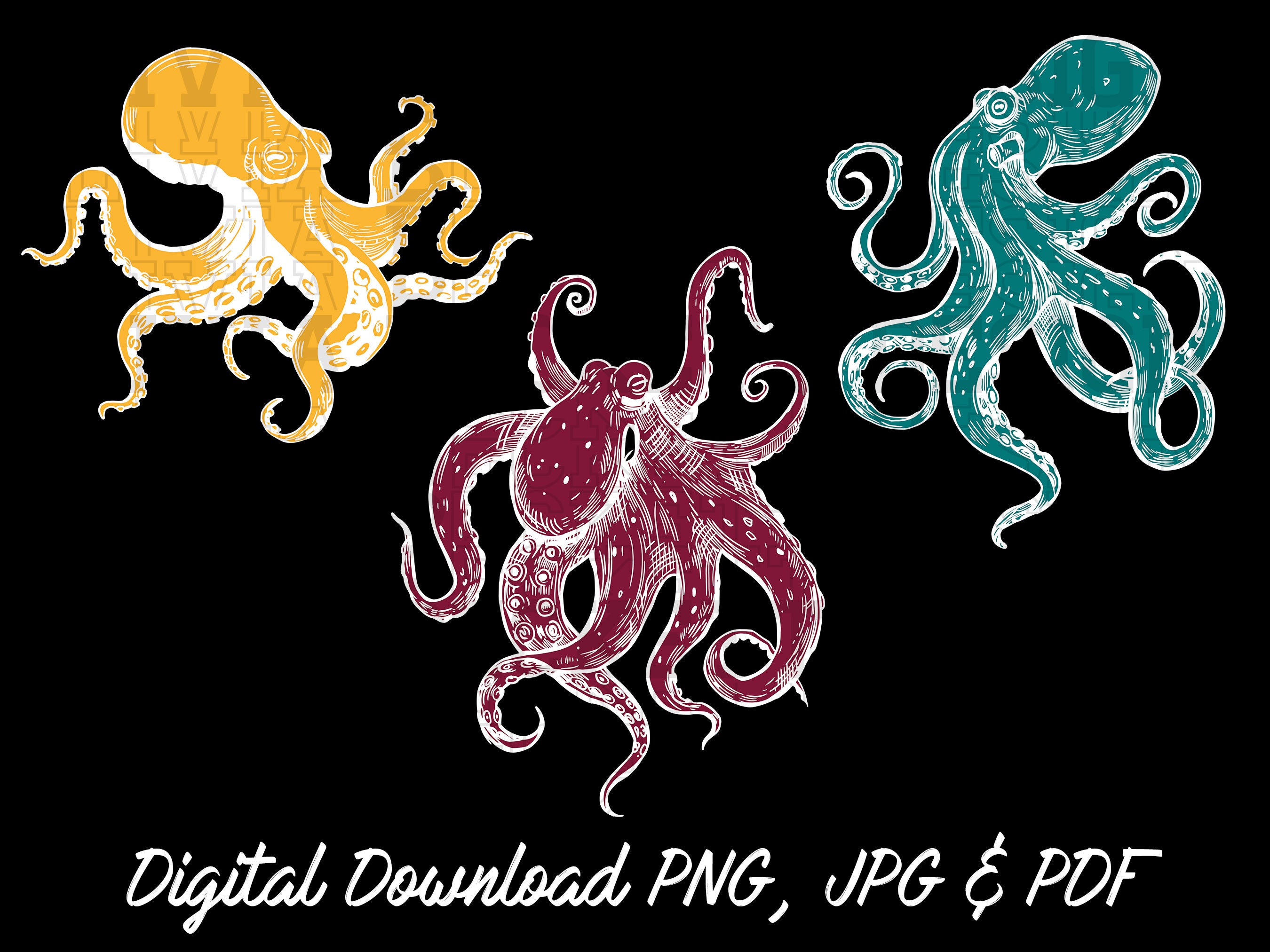 Esquema de pulpo - Etsy México Esquema de pulpo - Etsy México