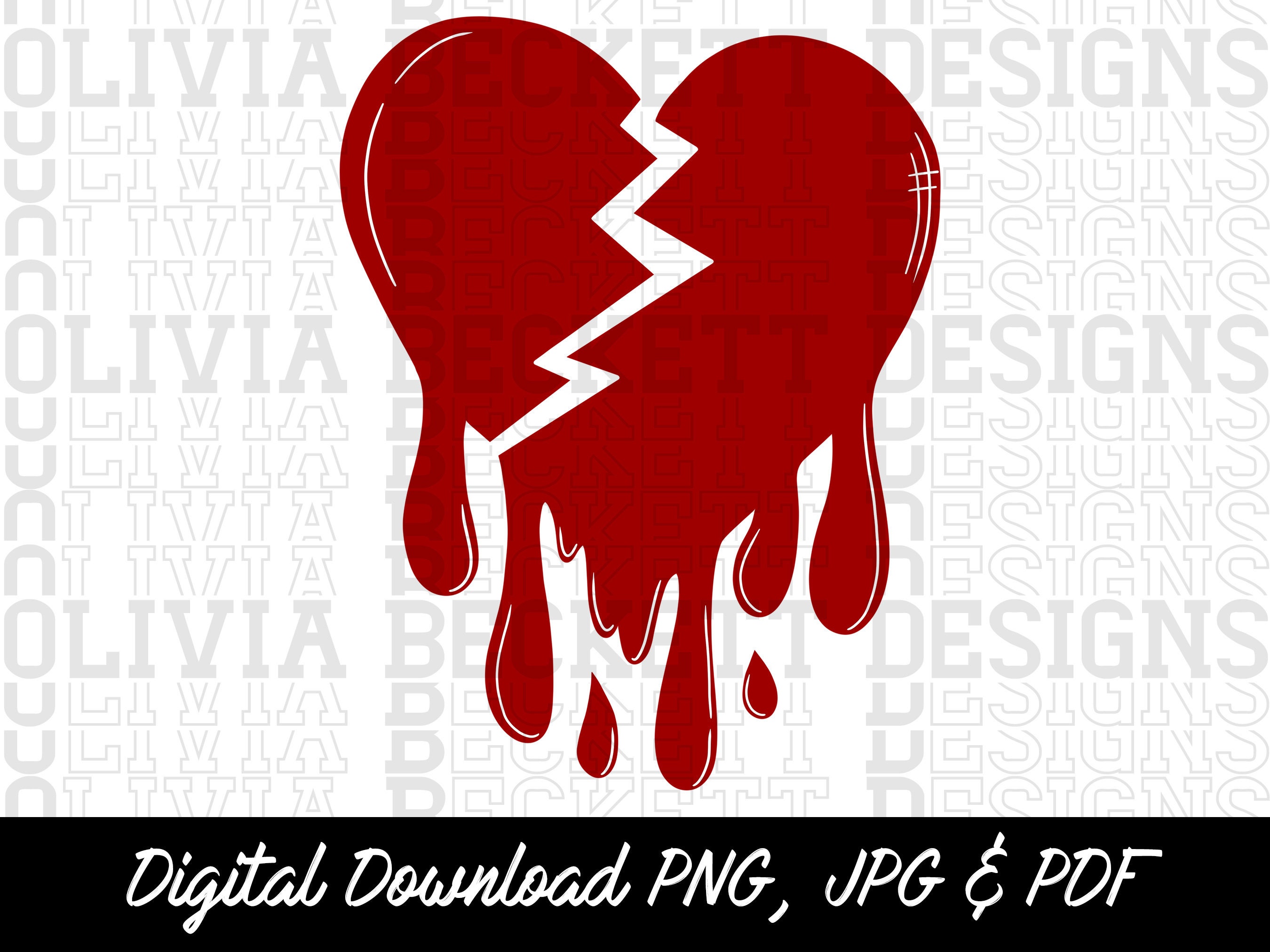 Broken, Dripping Heart, Heart Break, Bleeding Heart, Digital Download ...