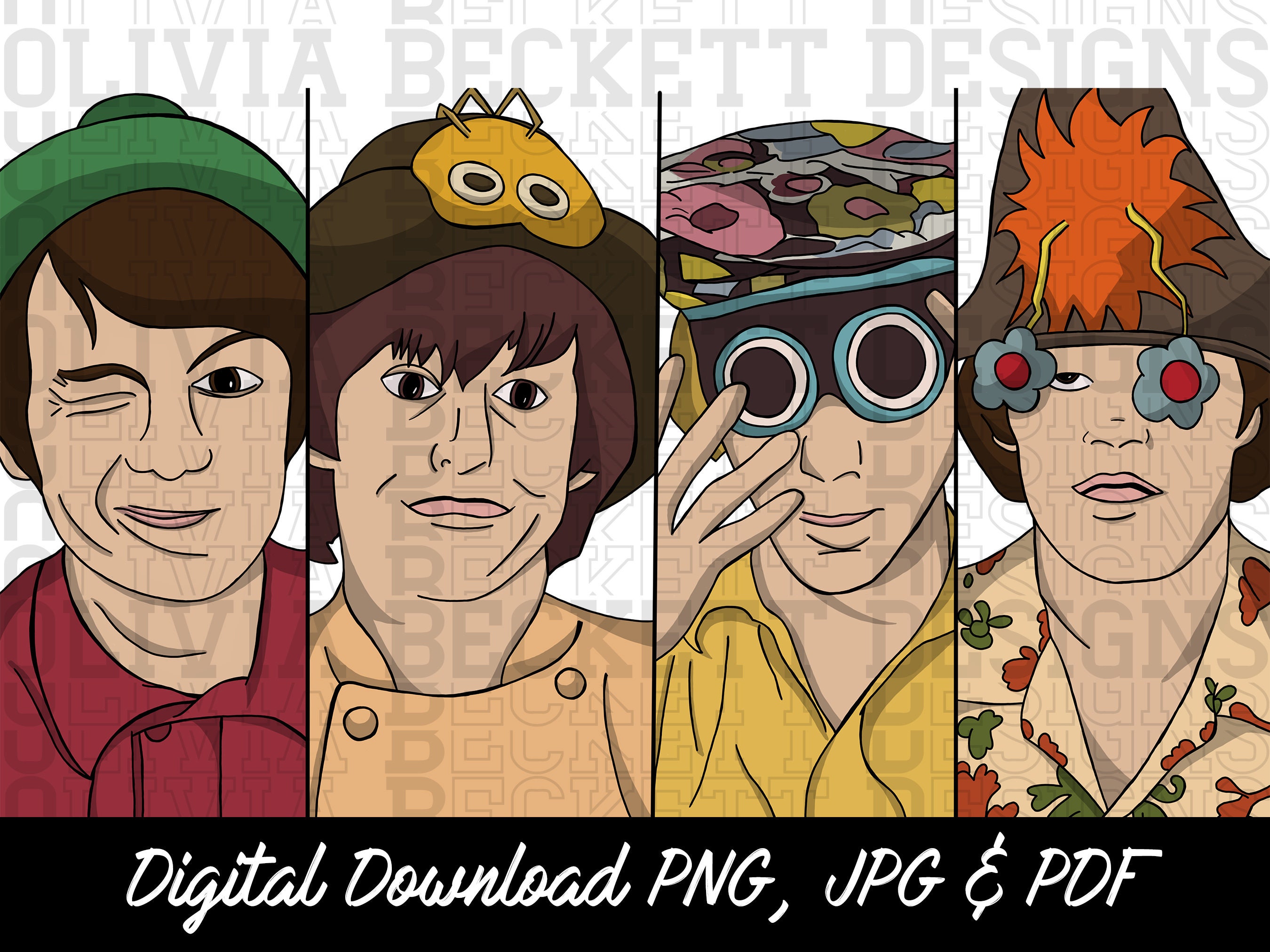 The Monkees Funny Faces Micky Davy Mike & Peter 1960s - Etsy The Monkees Funny Faces Micky Davy Mike & Peter 1960s - Etsy