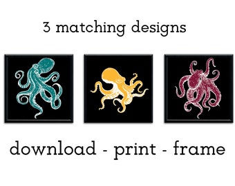 Octopus Family Print - Etsy Octopus Family Print - Etsy