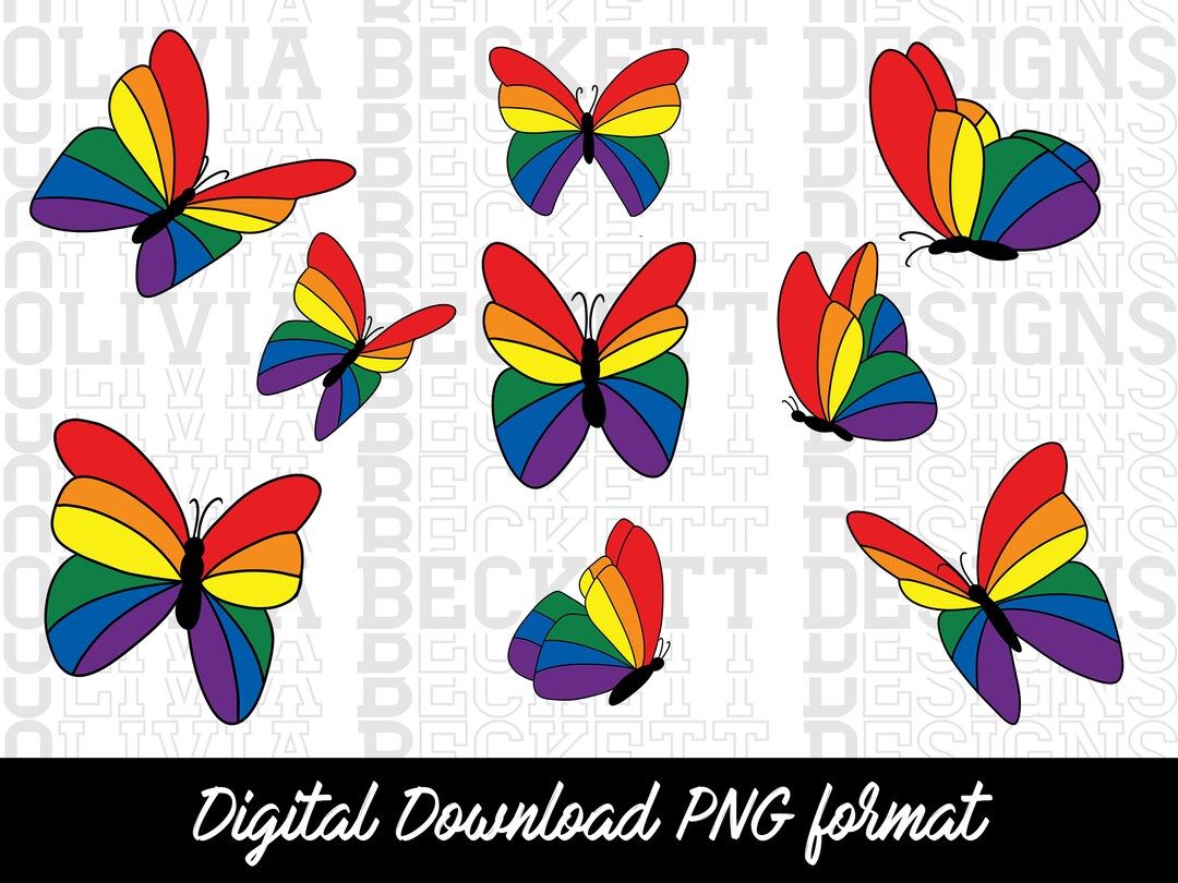 9 Pride Butterflies Pride Month LGBTQ PNG Format Etsy