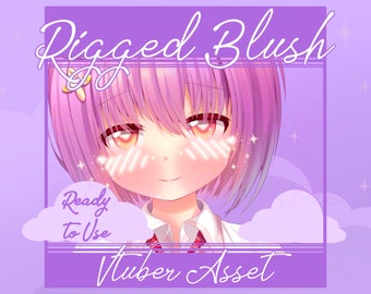 RIGGED Vtuber asset, vtuber heart blush, Vtuber makeup, Vtuber blush, Vtuber Face asset, Vtuber face accessory, cute vtuber asset accessory