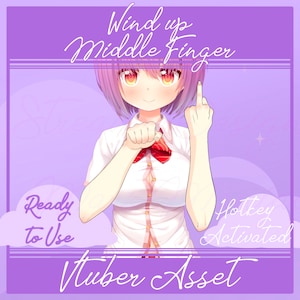 Vtuber asset middle finger wind up, Vtuber funny, Vtuber Accessory, Vtuber hand, Vtuber arm, vtuber rigged, Vtuber animated, Vtuber Toggle
