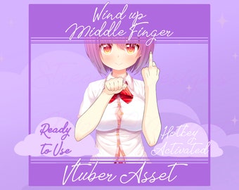 Vtuber asset middle finger wind up, Vtuber funny, Vtuber Accessory, Vtuber hand, Vtuber arm, vtuber rigged, Vtuber animated, Vtuber Toggle