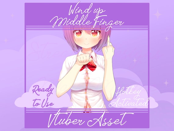 Vtuber asset middle finger wind up, Vtuber funny, Vtuber Accessory, Vtuber hand, Vtuber arm, vtuber rigged, Vtuber animated, Vtuber Toggle