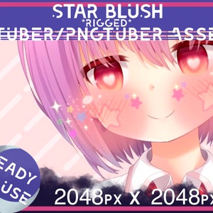 RIGGED Vtuber asset, vtuber star blush, Vtuber makeup, Vtuber blush asset, Vtuber Face asset, Vtuber sparkles, cute vtuber asset accessory