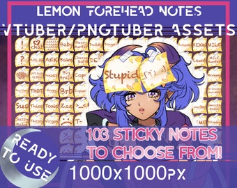 Risorsa Vtuber per riscattare i punti del canale Twitch, risorsa PNGtuber per Veadtube e gli streamer di Twitch, nota sulla fronte Vtuber Kawaii al limone