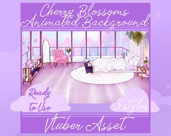 VTuber overlay, vtuber asset, vtuber room, vtuber environment, vtuber accessory, vtuber pink, vtuber animation, vtuber animated background