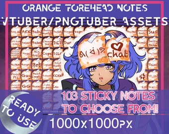 Risorsa Vtuber per riscattare i punti del canale Twitch, risorsa PNGtuber per Veadtube e streamer di Twitch, nota sulla fronte Vtuber Kawaii Orange