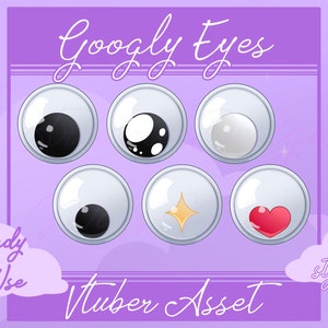 Vtuber Googly eyes asset, Vtuber asset, Vtuber Accessory, Vtuber funny, Vtuber cute, vtuber rigged, Vtuber silly asset, Vtuber custom asset