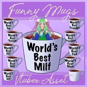 Najlepszy zasób kubka Vtuber World's | Veadotube | Zabawny zasób PNGtuber | Kubek do kawy Vtuber | Zasób VTUBER | Zasób biurka Vtuber | VTS OBS zdjęcie 2