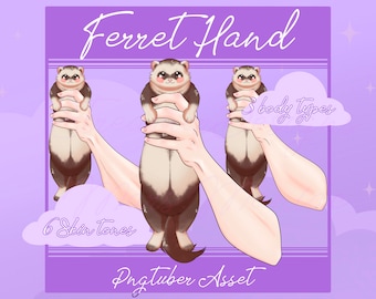 Vtuber Ferret Hand, Vtuber hands, Vtuber arms, Vtuber animal asset, Vtuber asset, Vtuber accessory, cute vtuber asset accessory, NOT RIGGED