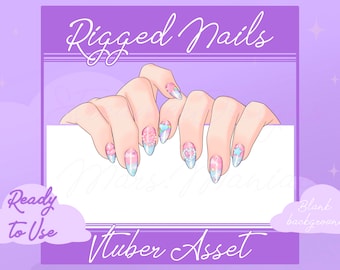 Vtuber cute nails asset, Vtuber asset, Vtuber Accessory, Vtuber hand, Vtuber cute, vtuber rigged, Vtuber kawaii asset, Vtuber nails