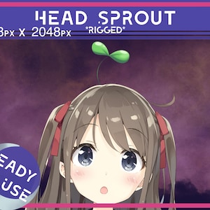 RIGGED Vtuber asset, vtuber plant, Vtuber Sprout, Vtuber Head Sprout, Vtuber Head asset, Vtuber hat accessory, cute vtuber asset accessory