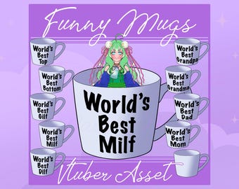 Vtuber World's Best Mug Asset | Veadotube | Funny PNGtuber Asset | Vtuber Coffee Mug | VTUBER Asset | Vtuber Desk Asset | VTS OBS
