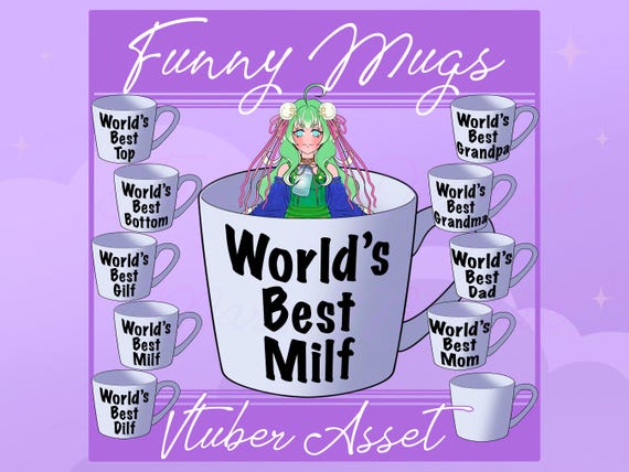Vtuber World's Best Mug Asset | Veadotube | Funny PNGtuber Asset | Vtuber Coffee Mug | VTUBER Asset | Vtuber Desk Asset | VTS OBS