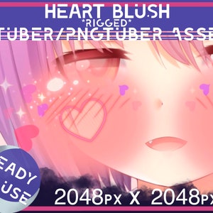 RIGGED Vtuber asset, vtuber heart blush, Vtuber makeup, Vtuber blush asset, Vtuber Face asset, Vtuber valentine, cute vtuber asset accessory