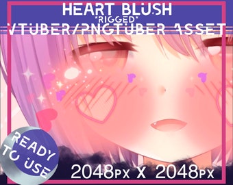 RIGGED Vtuber asset, vtuber heart blush, Vtuber makeup, Vtuber blush asset, Vtuber Face asset, Vtuber valentine, cute vtuber asset accessory