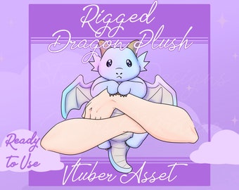 RIGGED Vtuber asset, vtuber plushie, Vtuber hands, Vtuber arms, Vtuber stuffed animal asset, Vtuber accessory, cute vtuber asset accessory