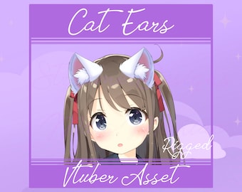 Vtuber cat ears asset, Vtuber asset, Vtuber Accessory, Vtuber live2d, Vtuber cute, vtuber rigged, Vtuber cat asset, Vtuber jiggle