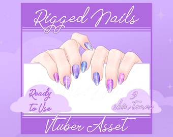 Vtuber Galaxy nails asset, Vtuber asset, Vtuber Accessory, Vtuber hand, Vtuber cute, vtuber rigged, Vtuber Space asset, Vtuber nails