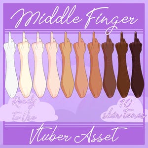 Flip off hand, Vtuber flick off hands, Vtuber arms, Vtuber middle finger asset, Vtuber asset, Vtuber accessory, funny vtuber asset accessory