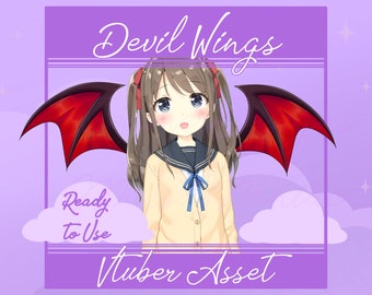 RIGGED Vtuber asset, vtuber Devil Wings, Vtuber hats, Vtuber Wings, Vtuber Face asset, Vtuber face accessory, cute vtuber asset accessory